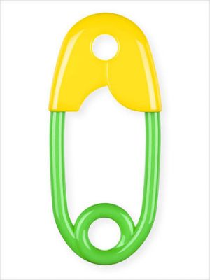 Chrastítko špendlík plast 12cm, mix barev