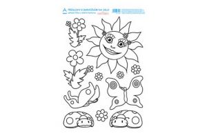 Předlohy k barvičkám na sklo Sluníčko,motýlci a berušky