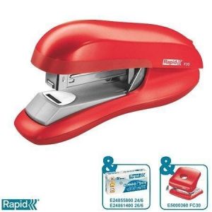 Sešívačka Rapid "F30", světle červená, s plochým sešíváním, 30 listů, RAPID