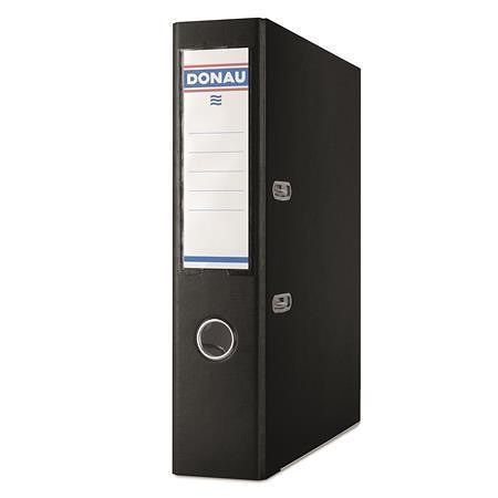 Pákový pořadač "Premium", černý, 75 mm, A4, s ochranným spodním kováním, PP, DONAU