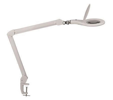 Stolní lampa "Makro", bílá, LED, zvětšovací sklo, držák, MAUL