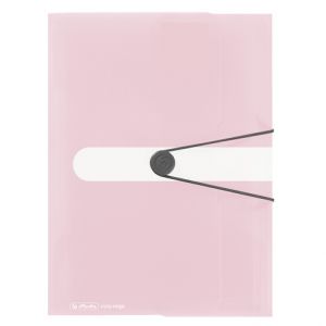 Desky s gumou A4/3chlopně, PP rose (Herlitz)