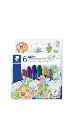 Voskovky "Noris Club", 6 metalických barev, maxi, STAEDTLER