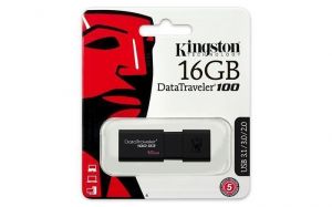 USB flash disk "DT100 G3", černá, 16GB, USB 3.0, KINGSTON