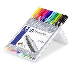 Liner "Triplus 334 Box" sada, 10 barev, 0,3mm, STAEDTLER