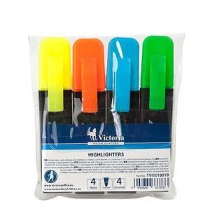Zvýrazňovač "Color 200", 4ks, mix barev, 1-5mm, VICTORIA