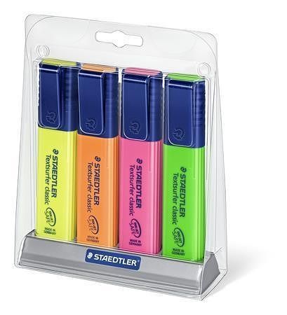 Zvýrazňovač "Textsurfer classic 364", 4 barvy, 1-5mm, ve stojánku, STAEDTLER