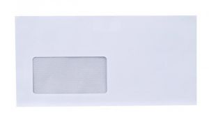 Obálka, LA4 "DL", samolepicí, s krycí páskou,110 x 220 mm,s okénkem vlevo,VICTORIA,1000ks