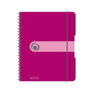 Spirálový blok A5/80listů, čtvereček, tmavě růžový (Herlitz)