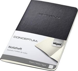 Záznamní knihat "Conceptum", černá, A6, linkovaný, 32 listů, SIGEL