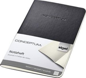 Záznamní kniha "Conceptum", černá, A6, čtverečkovaný, 32 listů, měkké desky, SIGEL