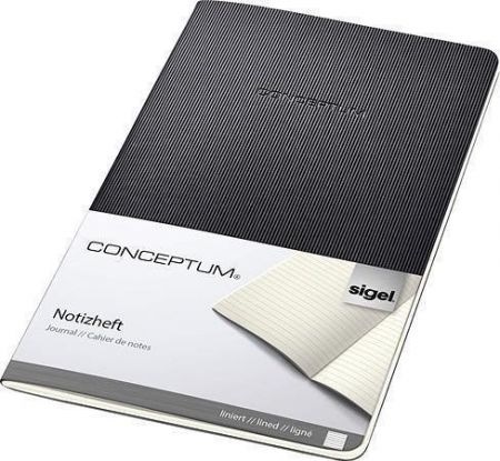 Záznamní kniha "Conceptum", černá, A5, linkovaný, 32 listů, měkké desky, SIGEL