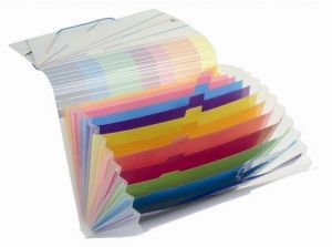 Desky s přihrádkami "Propystick", transparentní modrá, 12 přihrádek, PP, VIQUEL