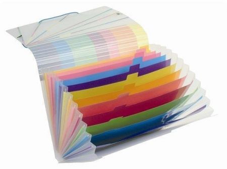 Desky s přihrádkami "Propystick", transparentní modrá, 12 přihrádek, PP, VIQUEL