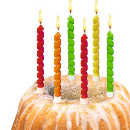 Narozeninové svíčky Twister se stojánky 6ks, mix barev (Herlitz)