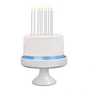 Narozeninové svíčky se stojánky 10ks, bílé (Herlitz)