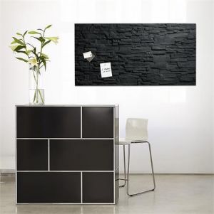 Magnetická skleněná tabule, 46x91 cm, SIGEL, "Artverum®", břidlice