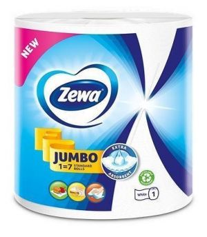 Papírové utěrky "Jumbo White", role, 325 útržků, ZEWA