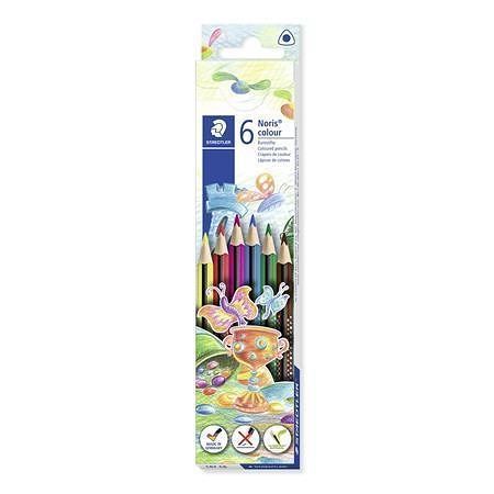 Barevné pastelky "Noris Colour", 6 barev, trojhranné, STAEDTLER