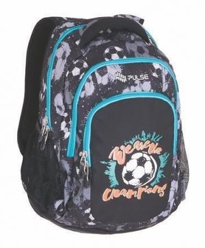 Batoh "Teens Black Football", šedá-modrá, PULSE