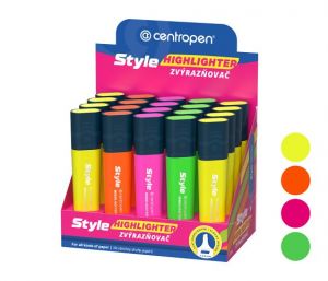 Zvýrazňovač CENTROPEN 6252/20, plochý