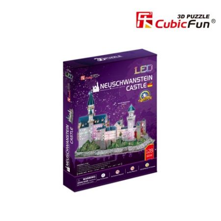 Puzzle 3D Zámek Neuschwanstein / led - 128 dílků