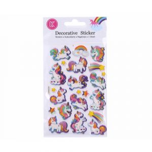Nálepky 10,5 x 19cm jednorožec 3D