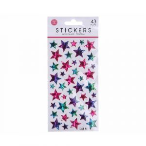 Nálepky 10 x 21,5cm hvězdy gelové