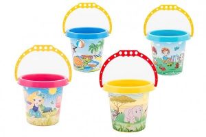 Kbelík na písek plast 15x13cm 4 barvy 12m+