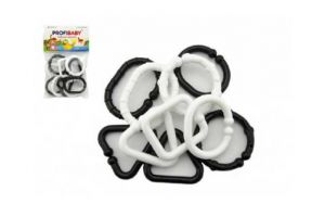 Plastové tvary černobílé řetěz 10ks