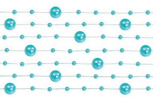 Girlanda z perel 1,3m x 5ks světle modrá