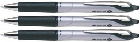 Kuličková pera "Acroball", černá, 0,25 mm, kovový klip, 3 ks v balení, PILOT