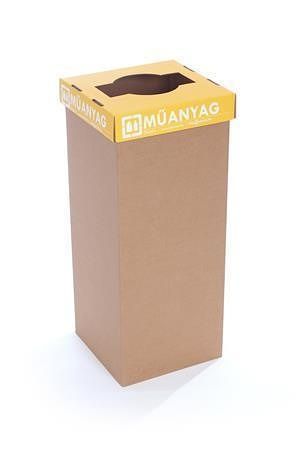 Odpadkový koš na tříděný odpad "Office", žlutá, recyklovaný, 60 l, RECOBIN
