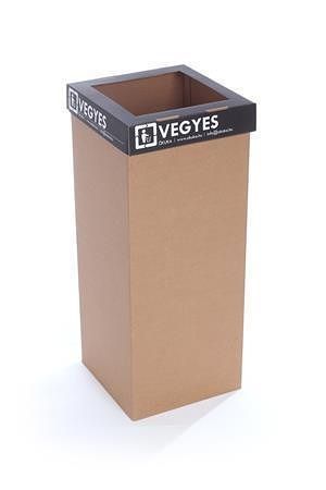 Odpadkový koš na tříděný odpad "Office", černá, recyklovaný, 60 l, RECOBIN