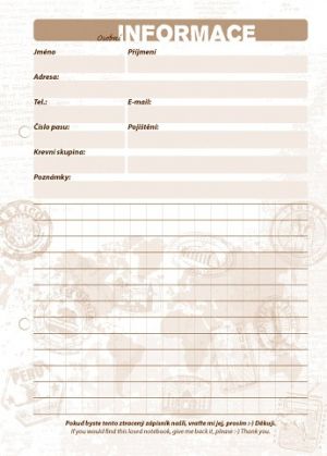 Cestovatelský zápisník - náhradní náplň / BU030 / Baloušek tisk