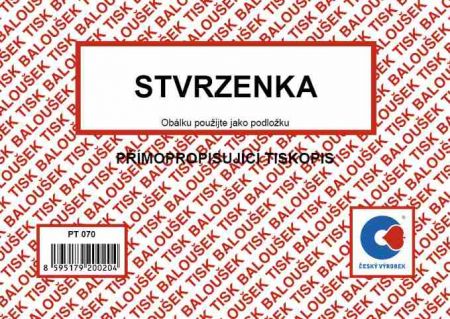 Stvrzenka A6 přímopropisující / PT070 / Baloušek tisk