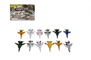 Letadlo/stíhačka kov/plast 11cm na zpětné natažení mix druhů