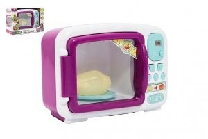 Mikrovlnná trouba plast 21x16cm na baterie se zvukem se světlem v krabici 26,5x19x13cm