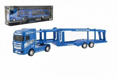 Auto kamion přepravník plast 35cm na setrvačník na baterie se světlem se zvukem v krabici