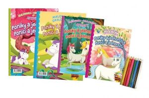 Maľovanka/Omalovánky+aktivity s patelkami/ceruzky SK + CZ verze 21x28cm