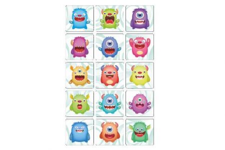 Samolepky příšerky mix 30x28  45ks
