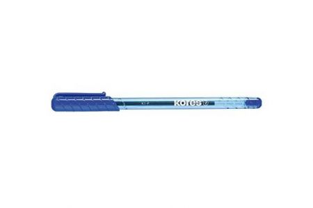 KORES K1 Pen, transparentní, trojhranné, šíře F-0,7 mm, modrá