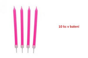 Svíčky dortové 8,6cm 10/10 růžové