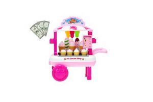 Vozík zmrzlinový pojízdný 23x33x20cm s doplňky