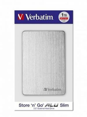 2,5" HDD (hard-drive), 1TB, USB 3.2, ALU slim, VERBATIM "Store n Go", stříbrná