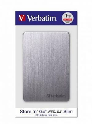 2,5" HDD (hard-drive), 1TB, USB 3.2, ALU slim, VERBATIM "Store n Go", šedá