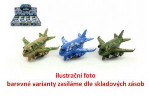 Letadlo plast 9cm 3 barvy na zpětný chod