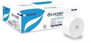 Toilet paper, 2 ply, jumbo roll, 19 cm diameter, Identity Autocut, LUCART "Strong 900 ID",