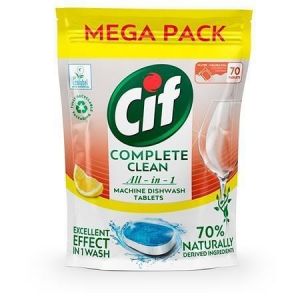 Tablety do myčky nádobí "Complete Clean All-in-One", 70ks, citrón, CIF