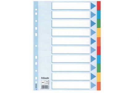 Rejstříky Standard popisovatelná titulní strana mix barev A4 10 dílů